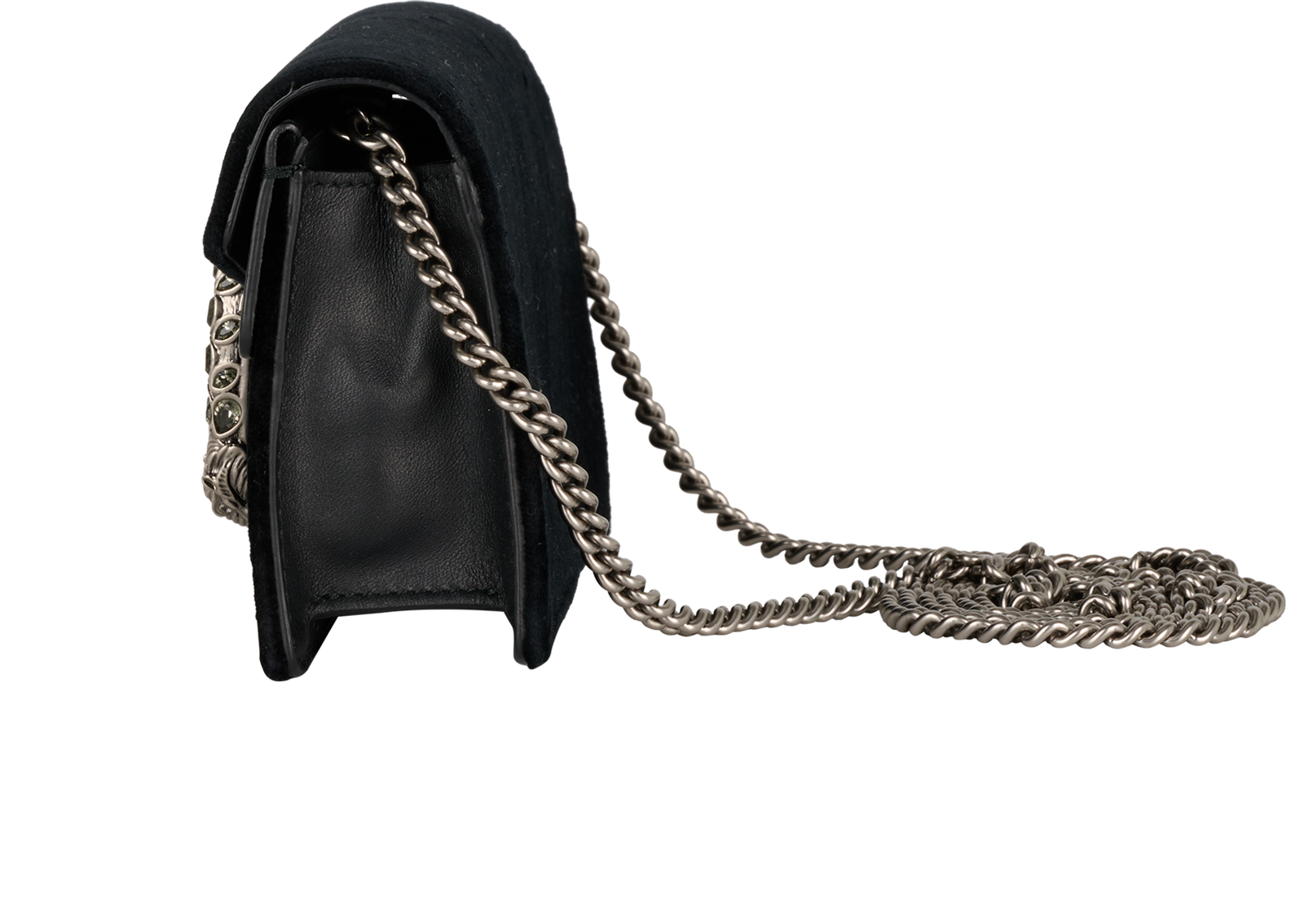 Supermini Dionysus, &pound;510, Handbags, Black, Velvet, Bottom view